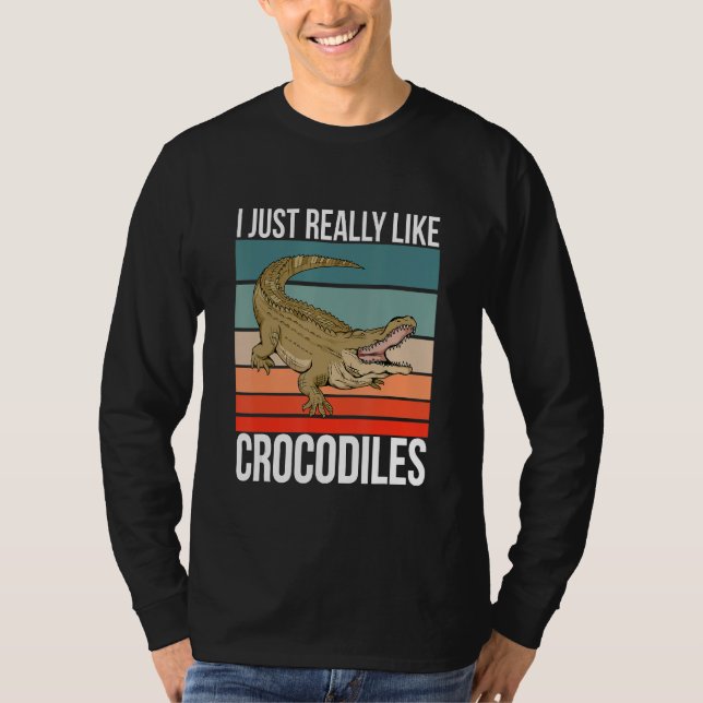 Camiseta Eu Gosto Muito De Crocodilos Retro Crocodilo (Frente)