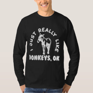 Camiseta Eu Gosto Muito De Donkeys, Ok, Longa Orelha Donk