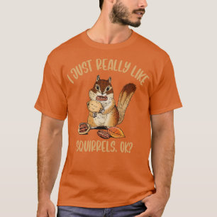 Camiseta Eu Gosto Muito De Esquilos Ok, Quadrinho Vermelho