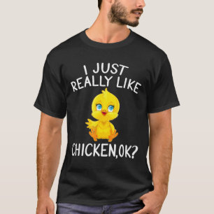 Camiseta Eu Gosto Muito De Frango Ok, Fofo Eu Adoro Frango