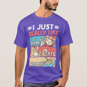 Camiseta Eu Gosto Muito De Gatos De Anime E Ramen Kawaii 22