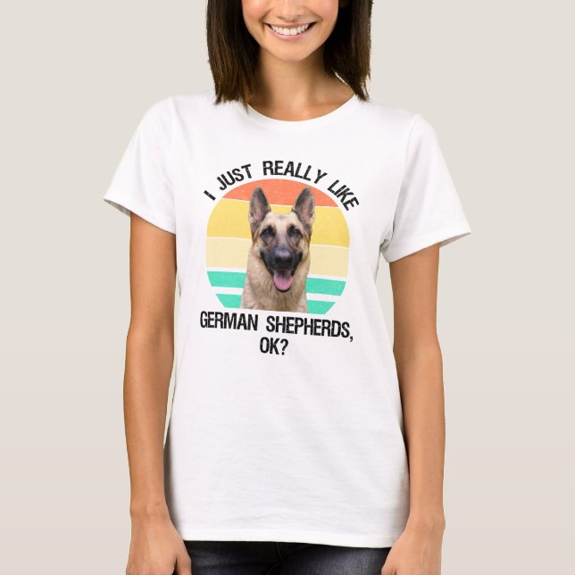 Camiseta Eu Gosto Muito De German shepherd, OK? (Frente)