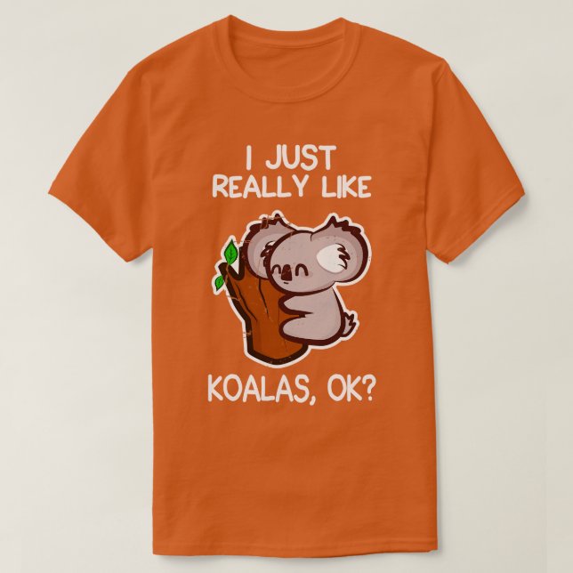 Camiseta Eu Gosto Muito De Koalas (Frente do Design)
