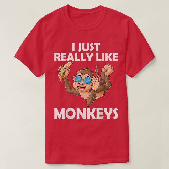 Camiseta Eu gosto muito de macacos macacos com banana (Frente do Design)