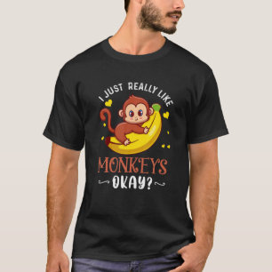Camiseta Eu Gosto Muito De Macacos Ok Macaco Engraçado X
