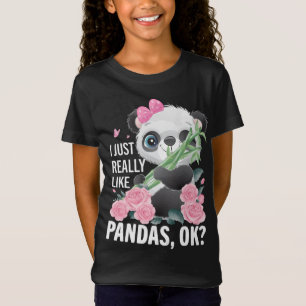 Camiseta Eu gosto muito de panda, design de panda fofo