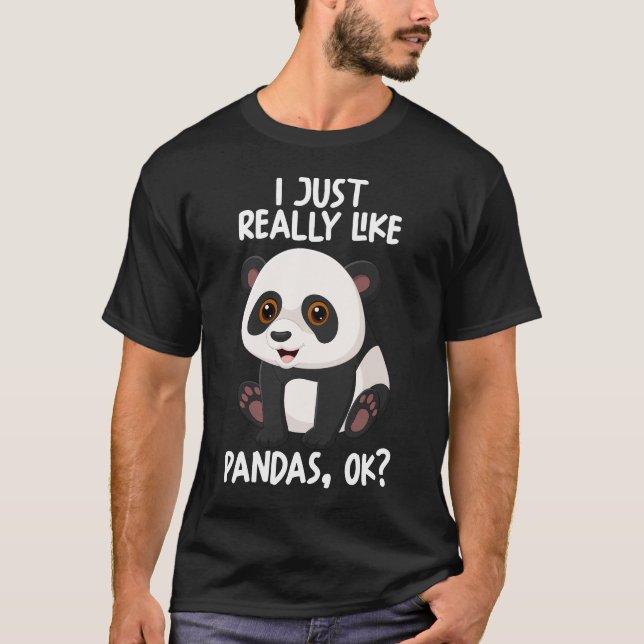 Camiseta Eu Gosto Muito De Pandas Ok (Frente)