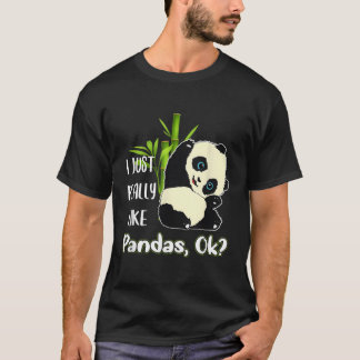 Camiseta Eu Gosto Muito De Pandas Ok Pandas