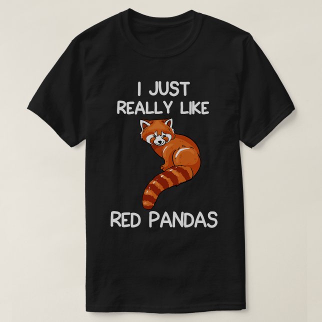 Camiseta Eu Gosto Muito De Pandas Vermelhas (Frente do Design)