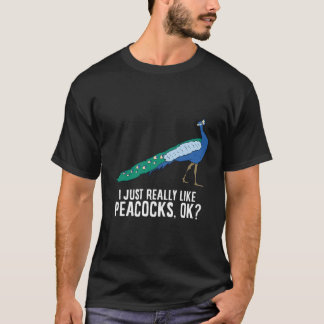 Camiseta Eu Gosto Muito De Pássaros Pássaros Pavões Frescos