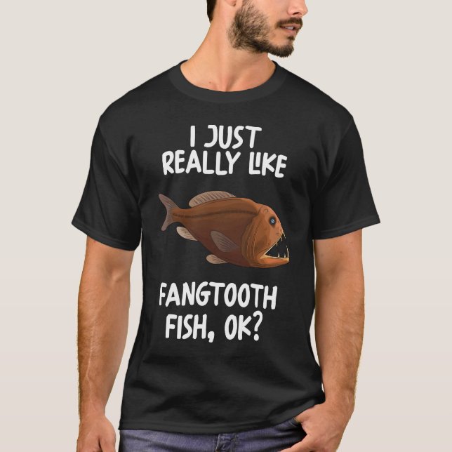 Camiseta Eu Gosto Muito De Peixe Fangtooth Ok (Frente)