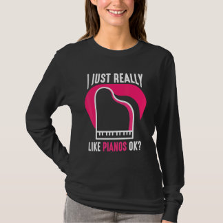 Camiseta Eu Gosto Muito De Pianos, Ok, Piano Player Musicia