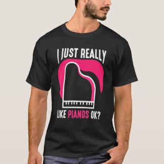Camiseta Eu Gosto Muito De Pianos, Ok, Piano Player Musicia