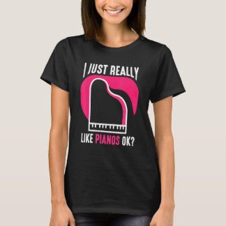 Camiseta Eu Gosto Muito De Pianos, Ok, Piano Player Musicia