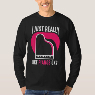 Camiseta Eu Gosto Muito De Pianos, Ok, Piano Player Musicia