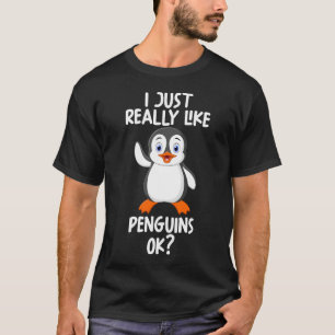 Camiseta Eu Gosto Muito De Pinguins.