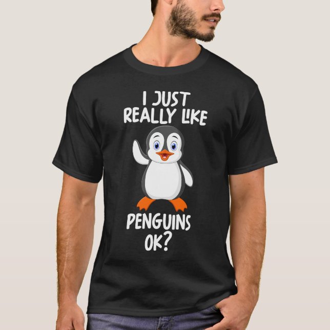 Camiseta Eu Gosto Muito De Pinguins. (Frente)