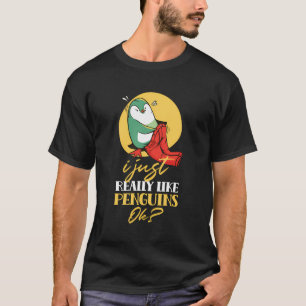 Camiseta Eu Gosto Muito De Pinguins Ok Pinguim Corajoso