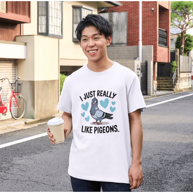 Camiseta Eu gosto muito de pombos (Criador carregado)