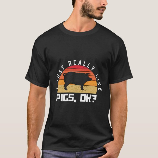 Camiseta Eu Gosto Muito De Porcos Ok, Fazenda Porco (Frente)