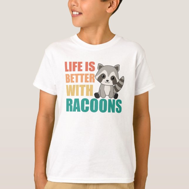 Camiseta Eu Gosto Muito De Racoons Cute Raccoon (Frente)