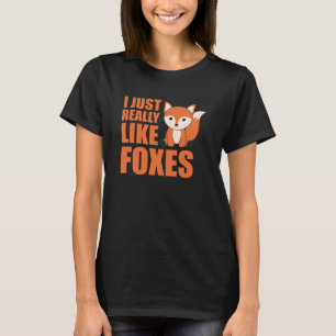 Camiseta Eu Gosto Muito De Raposas Animais De Corte Laranja