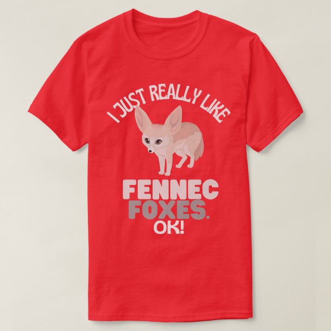 Camiseta Eu Gosto Muito De Raposas Fennec, Ok! Fennec Fox H (Frente do Design)