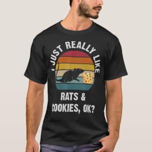 Camiseta Eu gosto muito de ratos e biscoitos engraçados
