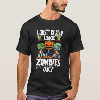 Camiseta Eu Gosto Muito De Zombies Ok - Fantasia Estranha G