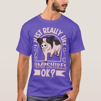 Camiseta Eu gosto muito do meu Porco Hampshire