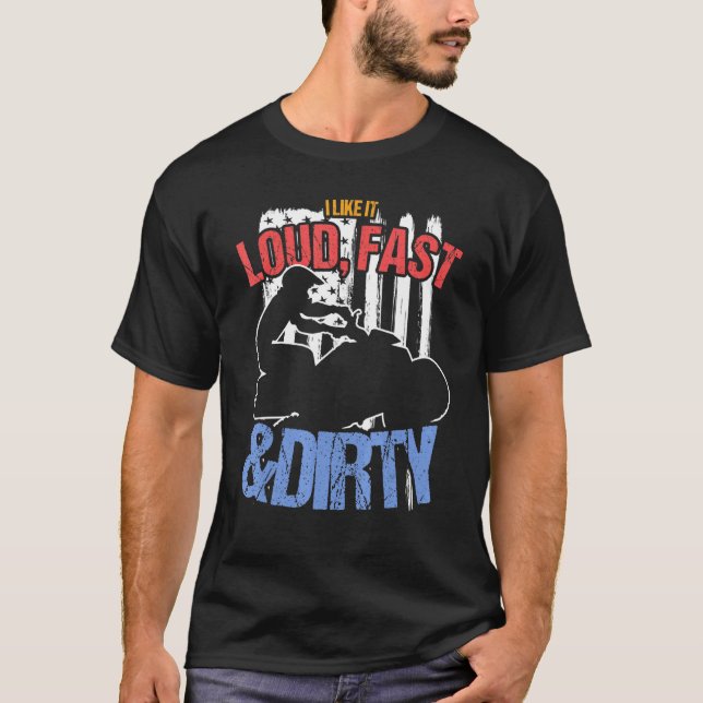 Camiseta Eu Gosto Muito Rápido E Sujo Para Crianças Da Atv  (Frente)