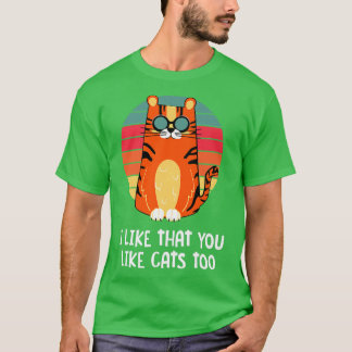 Camiseta Eu Gosto Que Você Gosta De Gatos Também Amigos De