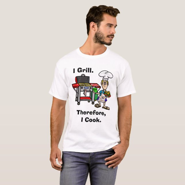 Camiseta Eu grelho-me conseqüentemente cozinho o t-shirt do (Frente Completa)