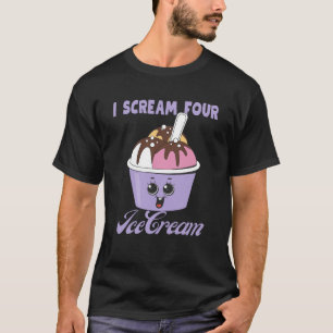 Camiseta Eu Gritar Quatro Crianças Sorvetes Garotinha Quart