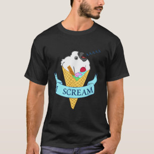 Camiseta Eu gritar Sorvete Pássaro Pássaro Bonito Pó Engraç