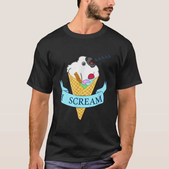 Camiseta Eu gritar Sorvete Pássaro Pássaro Bonito Pó Engraç (Frente)