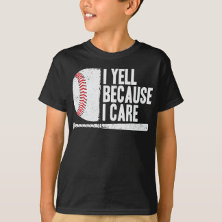 Camiseta Eu Grito Porque Eu Me Preocupo Com Beisebol Engraç