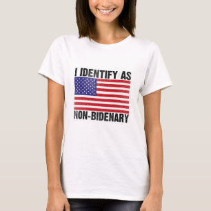 Camiseta Eu Identifico Como Bandeira Americana Não-Bidentic