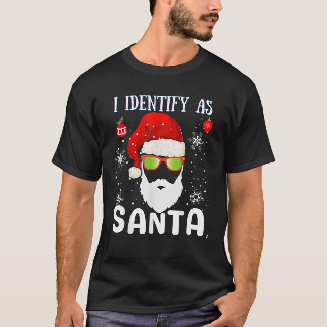Camiseta Eu Identifico Como Papais noeis Engraçados Pijamas (Frente)