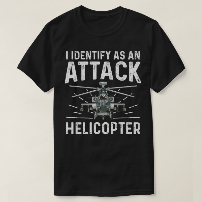 Camiseta Eu Identifico Como Um Ataque Helicóptero Engraçado (Frente do Design)