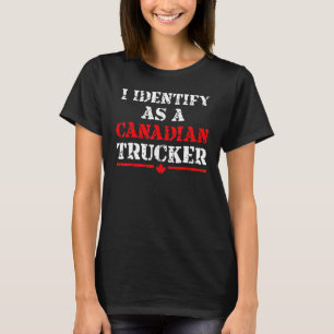Camiseta Eu Identifico Como Um Caminhoneiro Canadense Engra