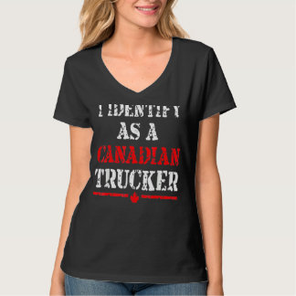Camiseta Eu Identifico Como Um Caminhoneiro Canadense Engra