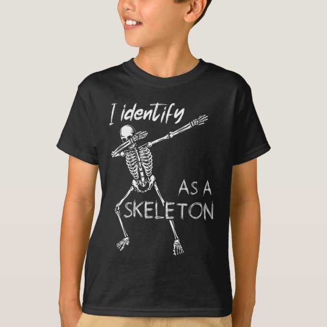 Camiseta Eu Identifico Como Um Esqueleto Engraçado Esquelet (Frente)