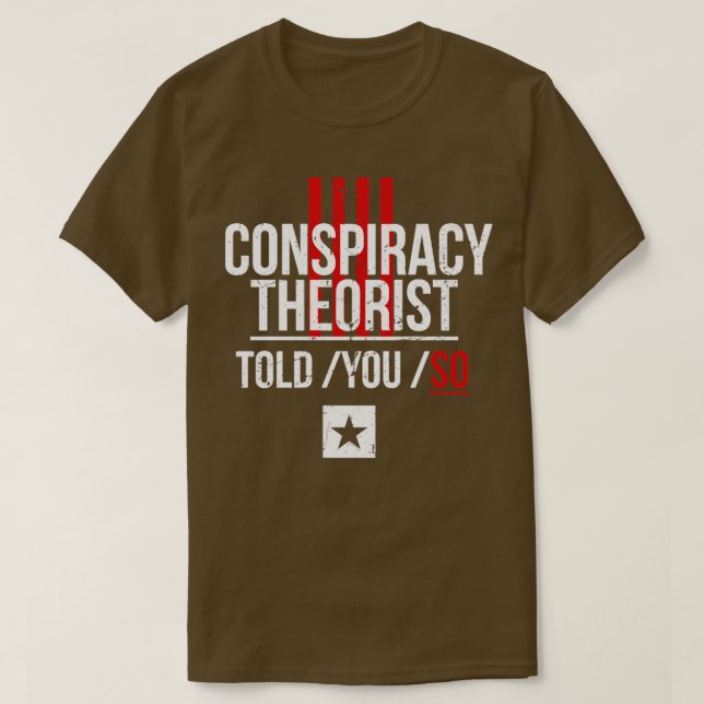 Camiseta Eu identifico-me como um teórico da conspiração (Frente do Design)