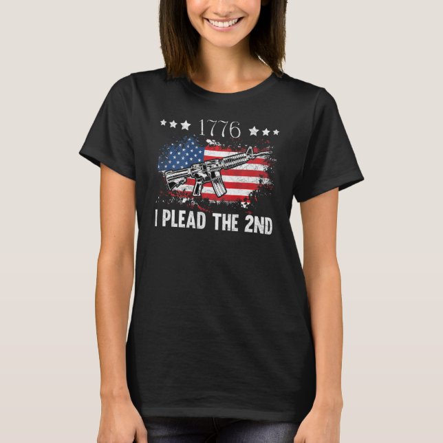 Camiseta Eu Invoco a 2ª Emenda Pro-Arma Fuzil Ar-15 Amer (Frente)