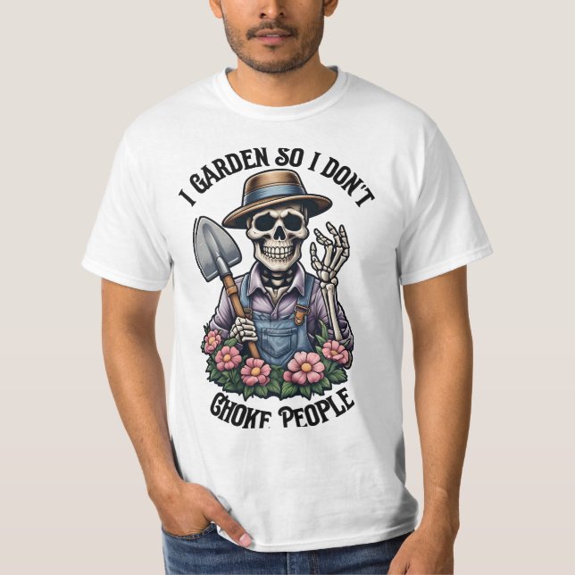 Camiseta Eu jardim, para que eu não engasgue Pessoas (Frente)