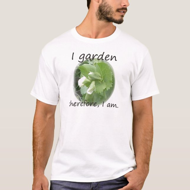 Camiseta Eu jardino conseqüentemente mim sou com flor da (Frente)