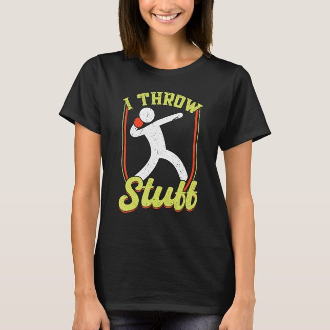 Camiseta Eu Jogo Coisas Jogando Disco E Atirando Atleta (Frente)