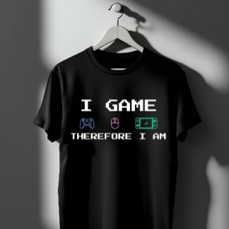 Camiseta Eu Jogo, Logo Sou um Gamer de Pixel Art