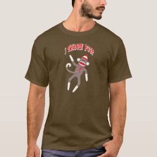 Camiseta Eu jogo o t-shirt do macaco da peúga do tombadilh